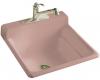 Kohler Bayview K-6608-1-45 Wild Rose Self-Rimming Utility Sink with Single-Hole Faucet Drilling on Top of Backsplash