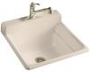 Kohler Bayview K-6608-1-55 Innocent Blush Self-Rimming Utility Sink with Single-Hole Faucet Drilling on Top of Backsplash