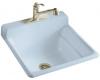 Kohler Bayview K-6608-1-6 Skylight Self-Rimming Utility Sink with Single-Hole Faucet Drilling on Top of Backsplash