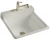 Kohler Bayview K-6608-1-95 Ice Grey Self-Rimming Utility Sink with Single-Hole Faucet Drilling on Top of Backsplash
