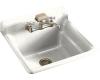 Kohler Bayview K-6608-2-0 White Self-Rimming Utility Sink with Two-Hole Faucet Drilling in Backsplash
