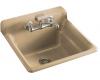 Kohler Bayview K-6608-2-33 Mexican Sand Self-Rimming Utility Sink with Two-Hole Faucet Drilling in Backsplash