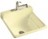 Kohler Bayview K-6608-3-Y2 Sunlight Self-Rimming Utility Sink with Three-Hole Faucet Drilling on Top of Backsplash
