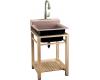 Kohler Bayview K-6608-3P-45 Wild Rose Wood Stand Utility Sink with Three-Hole Faucet Drilling on Top of Backsplash