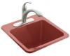 Kohler Park Falls K-6655-2-R1 Roussillon Red Self-Rimming Utility Sink with Two-Hole Faucet Drilling