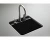 Kohler Park Falls K-6655-3U-7 Black Black Park Falls Undercounter Utility Sink with Three-Hole Faucet Drilling