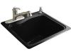 Kohler River Falls K-6657-1-7 Black Black Self-Rimming Sink with Single-Hole Faucet Drilling