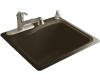 Kohler River Falls K-6657-1-KA Black 'n Tan Self-Rimming Sink with Single-Hole Faucet Drilling