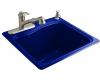 Kohler River Falls K-6657-2-30 Iron Cobalt Self-Rimming Sink with Two-Hole Faucet Drilling