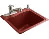 Kohler River Falls K-6657-2-R1 Roussillon Red Self-Rimming Sink with Two-Hole Faucet Drilling