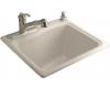 Kohler River Falls K-6657-3-FD Cane Sugar Self-Rimming Sink with Three-Hole Faucet Drilling