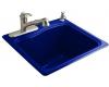 Kohler River Falls K-6657-3R-30 Iron Cobalt Self-Rimming Sink with Three-Hole Drilling