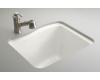 Kohler River Falls K-6657-4U-0 White Undercounter Sink with Four-Hole Faucet Drilling