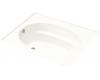 Kohler Windward K-1112-GLF-0 White 5' BubbleMassage Bath Tub with Three-Side Integral Flange and Left-Hand Drain