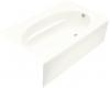 Kohler Windward K-1112-GRA-0 White 5' BubbleMassage Bath Tub with Integral Apron and Right-Hand Drain