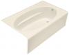 Kohler Windward K-1112-GRA-47 Almond 5' BubbleMassage Bath Tub with Integral Apron and Right-Hand Drain