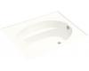 Kohler Windward K-1112-GRF-0 White 5' BubbleMassage Bath Tub with Three-Side Integral Flange and Right-Hand Drain
