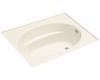 Kohler Windward K-1112-GRF-47 Almond 5' BubbleMassage Bath Tub with Three-Side Integral Flange and Right-Hand Drain