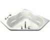 Kohler ProFlex 6060 K-1144-CD-0 White Corner Whirlpool Bath Tub with Custom Pump Location