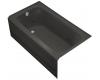Kohler Bancroft K-1151-LA-58 Thunder Grey 5' Whirlpool Bath Tub with Integral Apron and Left-Hand Drain
