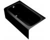 Kohler Bancroft K-1151-LA-7 Black Black 5' Whirlpool Bath Tub with Integral Apron and Left-Hand Drain