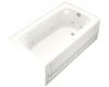 Kohler Bancroft K-1151-RA-0 White Bancroft 5' Whirlpool Bath Tub with Integral Apron and Right-Hand Drain