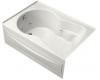 Kohler Synchrony K-1192-HL-0 White 5' Whirlpool Bath Tub with Integral Apron, Heater and Left-Hand Drain