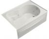 Kohler Synchrony K-1192-HR-0 White 5' Whirlpool Bath Tub with Integral Apron, Heater and Right-Hand Drain