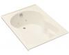 Kohler Synchrony K-1192-L-47 Almond 5' Whirlpool Bath Tub with Left-Hand Drain and Tiling Flange