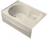 Kohler Synchrony K-1192-LA-47 Almond 5' Whirlpool Bath Tub with Integral Apron and Left-Hand Drain
