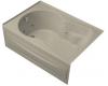 Kohler Synchrony K-1192-LA-G9 Sandbar 5' Whirlpool Bath Tub with Integral Apron and Left-Hand Drain
