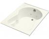 Kohler Synchrony K-1192-R-0 White 5' Whirlpool Bath Tub with Right-Hand Drain and Tiling Flange