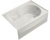 Kohler Synchrony K-1194-HL-0 White 6' Whirlpool Bath Tub with Integral Apron, Heater and Left-Hand Drain