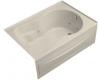 Kohler Synchrony K-1194-HR-47 Almond 6' Whirlpool Bath Tub with Integral Apron, Heater and Right-Hand Drain