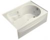 Kohler Synchrony K-1196-RA-96 Biscuit 5' Whirlpool Bath Tub with Integral Apron, Right-Hand Drain and Softgrip Grip Handles