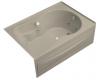 Kohler Synchrony K-1196-RA-G9 Sandbar 5' Whirlpool Bath Tub with Integral Apron, Right-Hand Drain and Softgrip Grip Handles