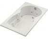 Kohler Synchrony K-1198-CB-0 White 6' Whirlpool Bath Tub with Custom Pump Location and Softgrip Grip Handles