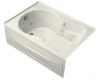 Kohler Synchrony K-1198-HL-96 Biscuit 6' Whirlpool Bath Tub with Integral Apron, Heater, Left-Hand Drain and Softgrip Grip Handles