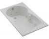 Kohler Synchrony K-1198-L-0 White 6' Whirlpool Bath Tub with Left-Hand Drain, Tiling Flange and Softgrip Grip Handles