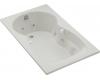 Kohler Synchrony K-1198-LH-0 White 6' Whirlpool Bath Tub with Flange, Heater, Left-Hand Drain and Softgrip Grip Handles