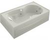 Kohler Synchrony K-1198-RA-95 Ice Grey 6' Whirlpool Bath Tub with Integral Apron, Right-Hand Drain and Softgrip Grip Handles