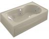 Kohler Synchrony K-1198-RA-G9 Sandbar 6' Whirlpool Bath Tub with Integral Apron, Right-Hand Drain and Softgrip Grip Handles