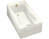 Kohler Hourglass K-1209-HL-47 Almond 32 Whirlpool Bath Tub with Integral Apron, Heater and Left-Hand Drain