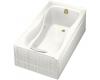 Kohler Hourglass K-1209-HR-0 White 32 Whirlpool Bath Tub with Integral Apron, Heater and Right-Hand Drain