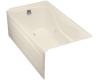 Kohler Hourglass K-1209-LA-47 Almond 32 Whirlpool Bath Tub with Integral Apron, Flange and Left-Hand Drain