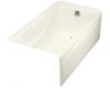 Kohler Hourglass K-1209-RA-96 Biscuit 32 Whirlpool Bath Tub with Integral Apron, Flange and Right-Hand Drain