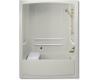 Kohler Freewill K-12106-C-95 Ice Grey Whirlpool Bath Tub and Shower Module with Brushed Stainless Steel Grab Bars and Right-Hand Drain