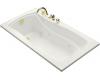 Kohler Mariposa K-1224-L-0 White Mariposa 5.5' Whirlpool Bath Tub with Flange and Left-Hand Drain