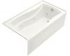 Kohler Mariposa K-1224-RA-0 White Mariposa 5.5' Whirlpool Bath Tub with Integral Apron and Right-Hand Drain
