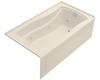 Kohler Mariposa K-1224-RA-47 Almond Mariposa 5.5' Whirlpool Bath Tub with Integral Apron and Right-Hand Drain